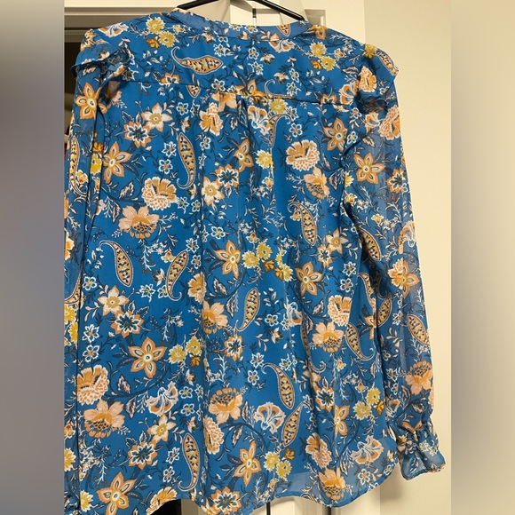 Eclair Women's Long Sleeve Floral Blouse Blue/Multi Size M - Picture 2 of 2